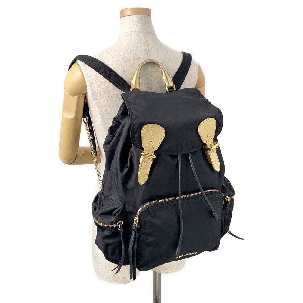 Burberry Backpack Rucksack Daypack Logo Black Bag - Picture 4 of 12